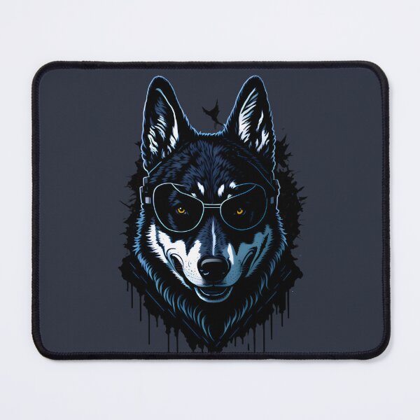 Item preview, Punk Funk Cute Dog Husky With Glasses Design designed and sold by MoxieVibe.