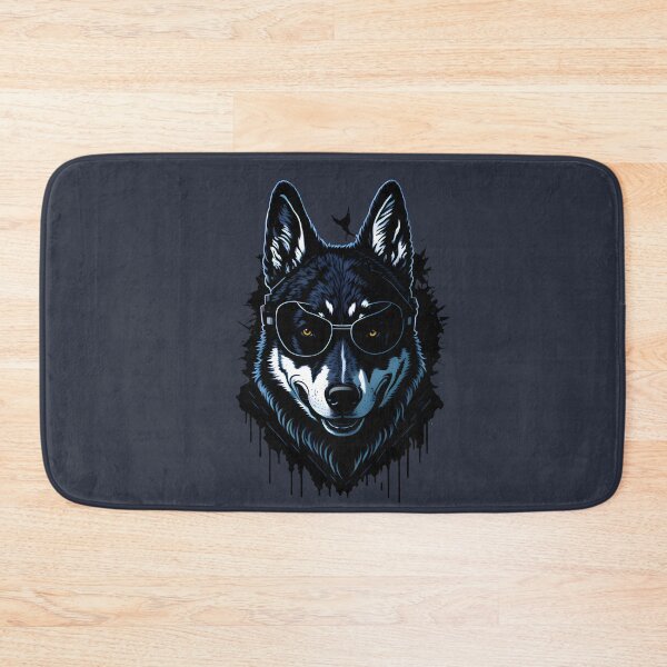 Item preview, Punk Funk Cute Dog Husky With Glasses Design designed and sold by MoxieVibe.