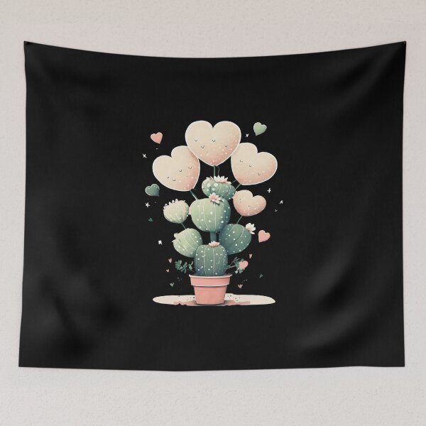 Item preview, Cactus Cute Heart Desert Succulents Lover Plant Vegan Vibes designed and sold by farhanhafeez.