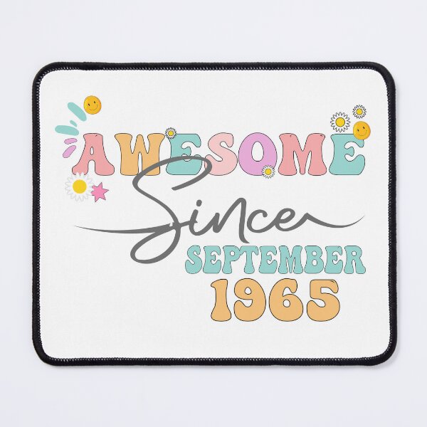Item preview, Awesome Since September 1965 | Made In 1965 | Retro Groovy Birthday designed and sold by  OKINTA.