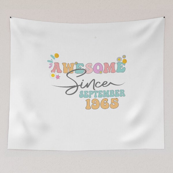 Item preview, Awesome Since September 1965 | Made In 1965 | Retro Groovy Birthday designed and sold by  OKINTA.