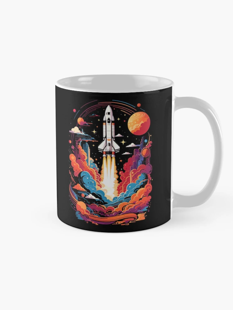Thumbnail 3 of 6, Coffee Mug, Colorful Rocketship designed and sold by EdsanDesigns.