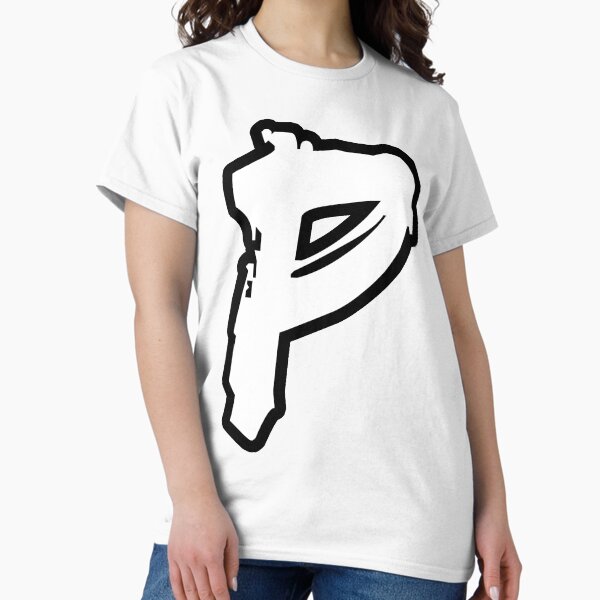 Item preview, P BRUSH STYLE CAPITAL LETTER INITIAL T-SHIRT MODERN MINIMALIST FONT LOGO TYPEFACE LETTERING TYPOGRAPHY MONOGRAM TEE designed and sold by prezziefactory.