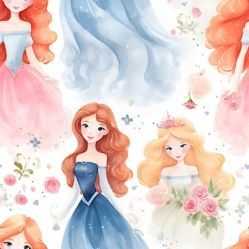 Artwork thumbnail, Princesses Pattern 22 by DigitalPatternx
