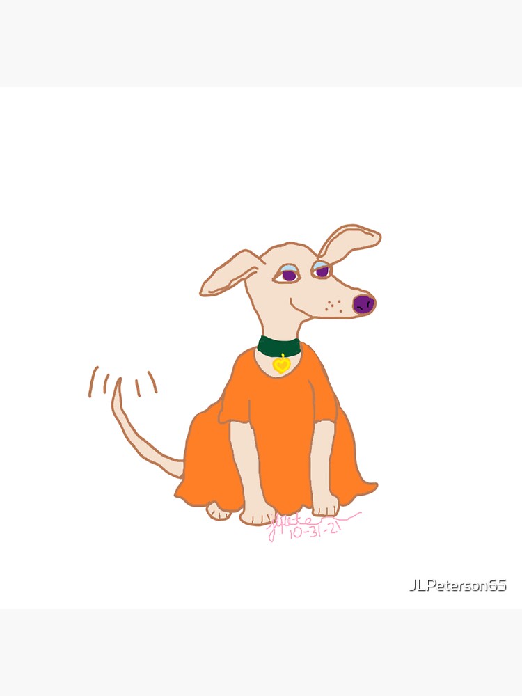 Beige Dog in Orange Dress" Sticker for Sale by JLPeterson65 | Redbubble Beige Dog in Orange Dress" Sticker for Sale by JLPeterson65 | Redbubble