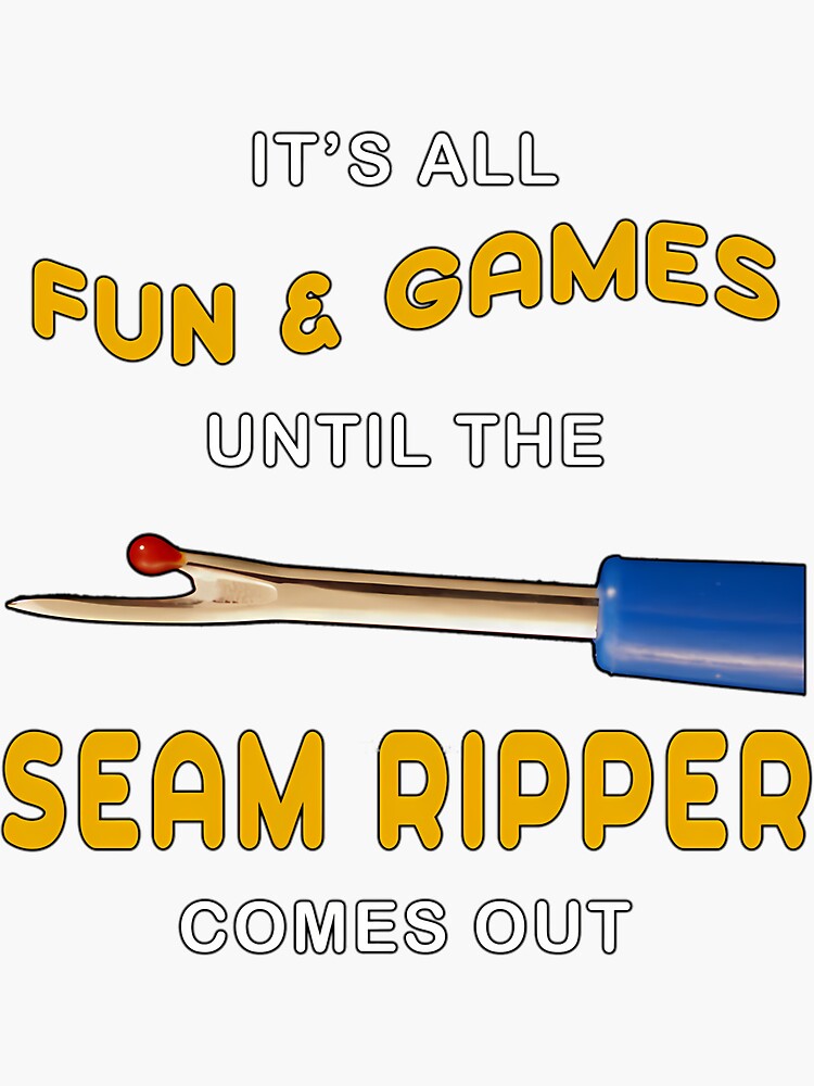 Thumbnail 3 of 3, Sticker, Sewing Quilting Seam Ripper Humor Relaxed Fit designed and sold by yhxjoksh14.