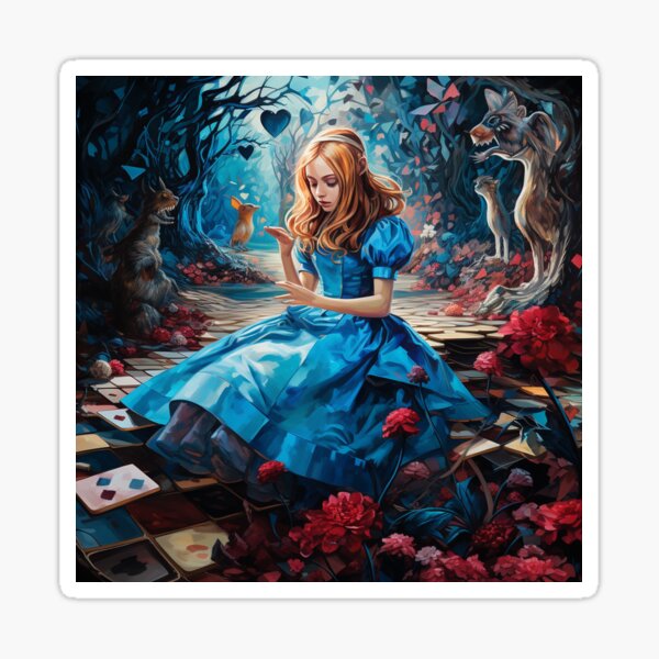 Haunted Alice in Wonderland with Demons Sticker for Sale by