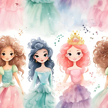 Artwork thumbnail, Princesses Pattern 23 by DigitalPatternx