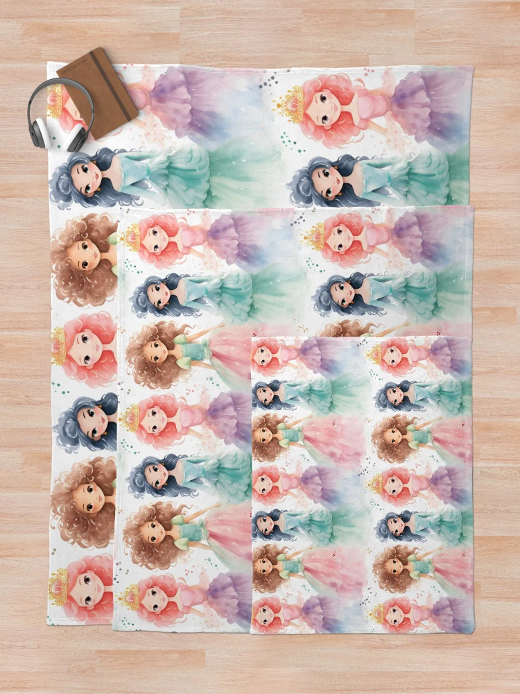 Thumbnail 5 of 6, Throw Blanket, Princesses Pattern 23 designed and sold by DigitalPatternx.