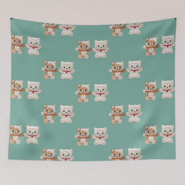 Item preview, Rilakkuma and korilakkuma in cat suits designed and sold by GemmaSk.