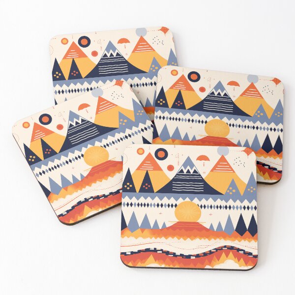 Item preview, Southwest Colors Pattern Mountains Hills Sun Moon designed and sold by RoguePixel.