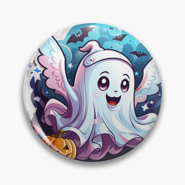 Item preview, Whimsical Haunts: Kawaii Ghost with Pumpkin Delights designed and sold by irosh madushan.