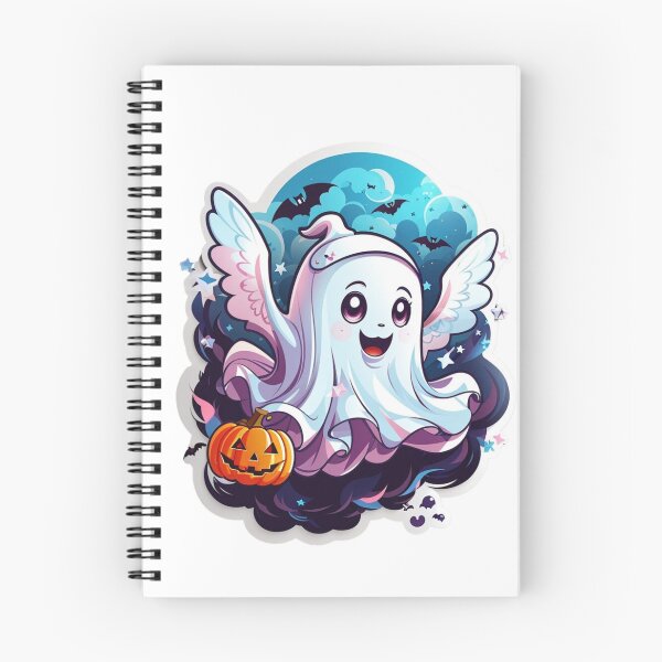 Item preview, Whimsical Haunts: Kawaii Ghost with Pumpkin Delights designed and sold by irosh madushan.