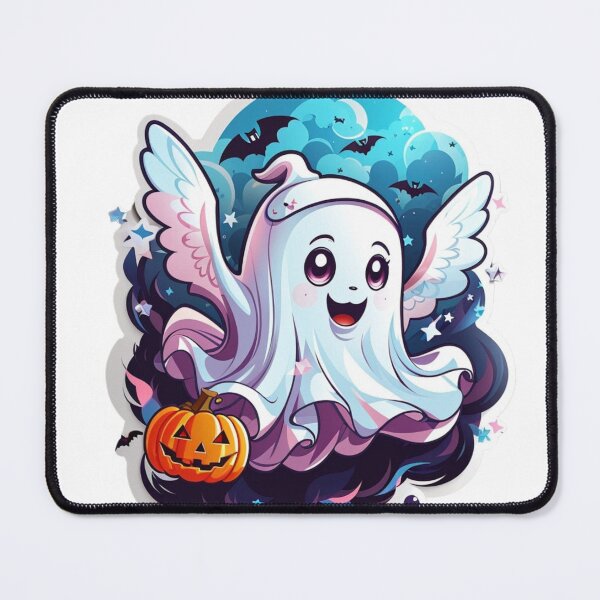 Item preview, Whimsical Haunts: Kawaii Ghost with Pumpkin Delights designed and sold by irosh madushan.