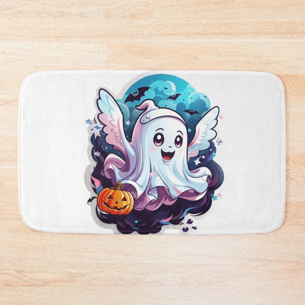 Item preview, Whimsical Haunts: Kawaii Ghost with Pumpkin Delights designed and sold by irosh madushan.