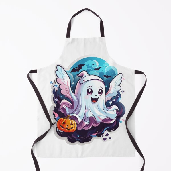 Item preview, Whimsical Haunts: Kawaii Ghost with Pumpkin Delights designed and sold by irosh madushan.