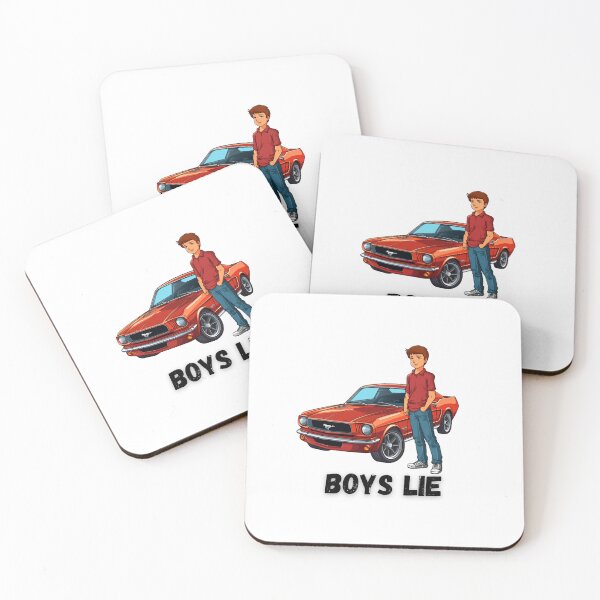 Item preview, Boys Lie boy with boy next to red car  designed and sold by gardnerdicki.