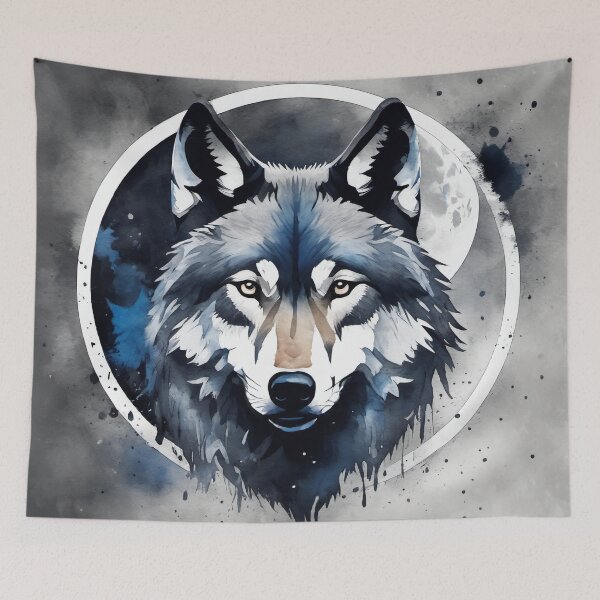 Item preview, Timber Wolf in Watercolor and Charcoal  designed and sold by BirdsnStuff.