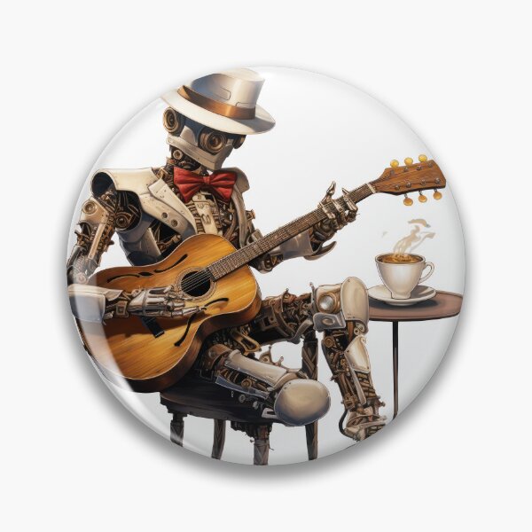 Item preview, Steam Powered Jazz Cafe Band Guitarist designed and sold by SteamJazzCafe.