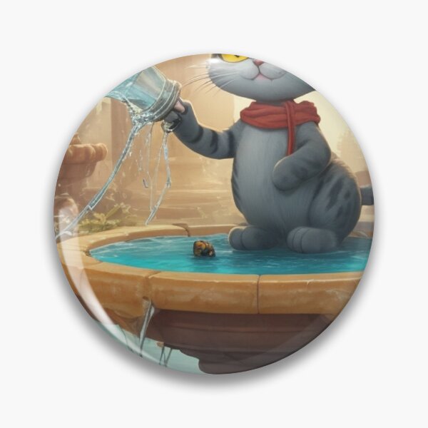 Item preview, Cat Peeing in a Water Fountain designed and sold by AmmarTabby.