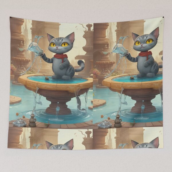 Item preview, Cat Peeing in a Water Fountain designed and sold by AmmarTabby.