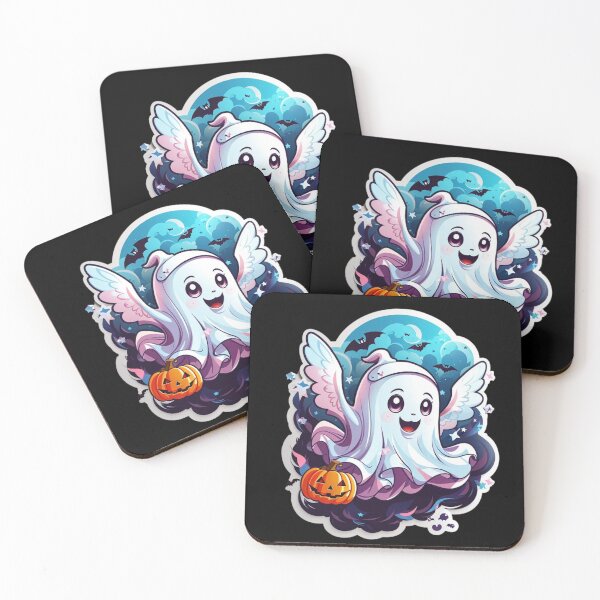 Item preview, Whimsical Haunts: Kawaii Ghost with Pumpkin Delights designed and sold by irosh madushan.