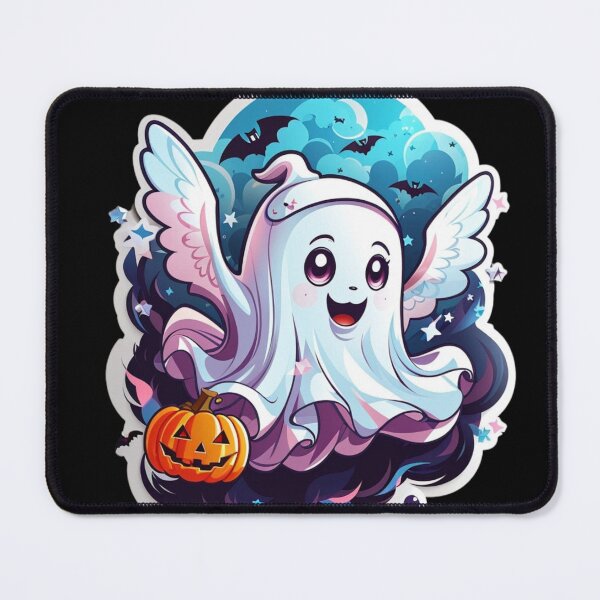Item preview, Whimsical Haunts: Kawaii Ghost with Pumpkin Delights designed and sold by irosh madushan.