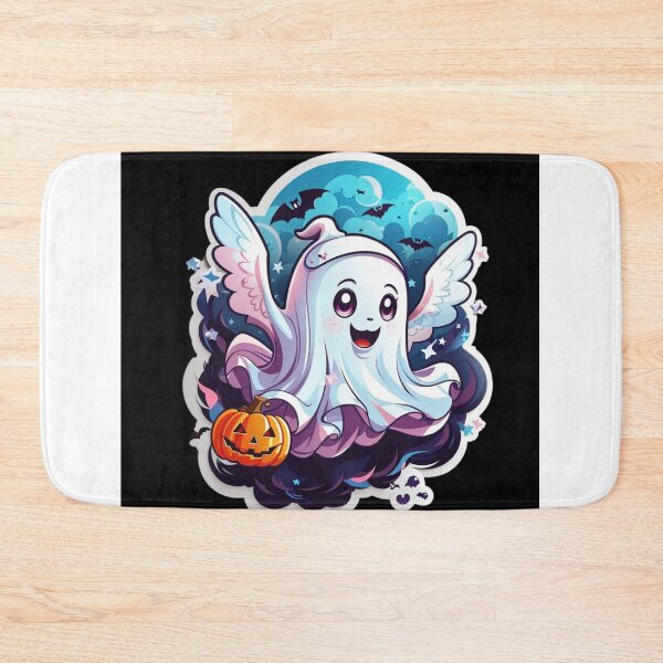 Item preview, Whimsical Haunts: Kawaii Ghost with Pumpkin Delights designed and sold by irosh madushan.