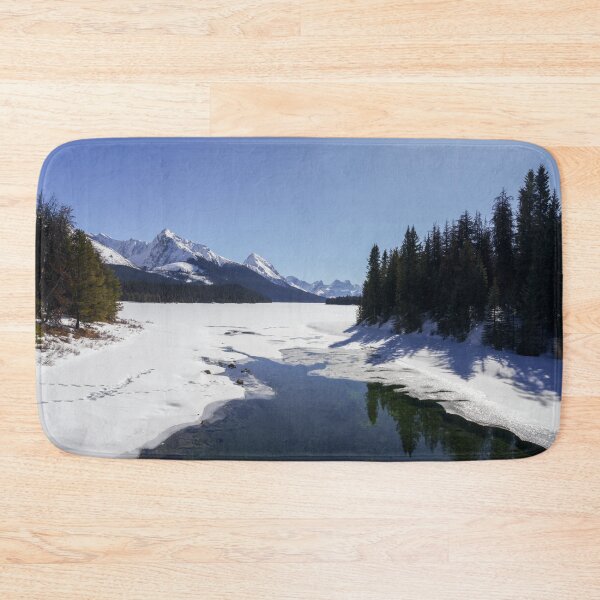 Item preview, Snowy Maligne Lake Amidst White Peaks designed and sold by rawshutterbug.
