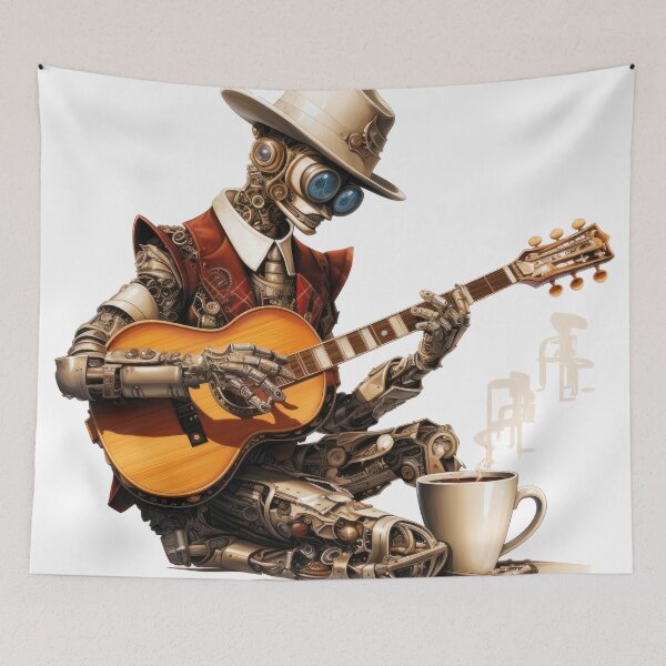 Item preview, Steam Powered Jazz Cafe Band Guitarist designed and sold by SteamJazzCafe.