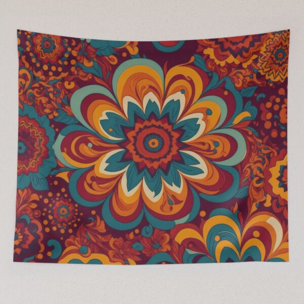 Item preview, Flower Power Colourful Flower Pattern designed and sold by druidwolfart.