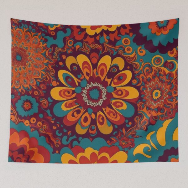 Item preview, Flower Power Colourful Flower Pattern designed and sold by druidwolfart.
