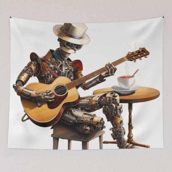 Item preview, Steam Powered Jazz Cafe Band Guitarist designed and sold by SteamJazzCafe.