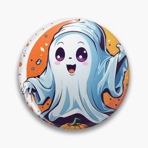 Item preview, Whimsical Haunts: Kawaii Ghost with Pumpkin Delights designed and sold by irosh madushan.