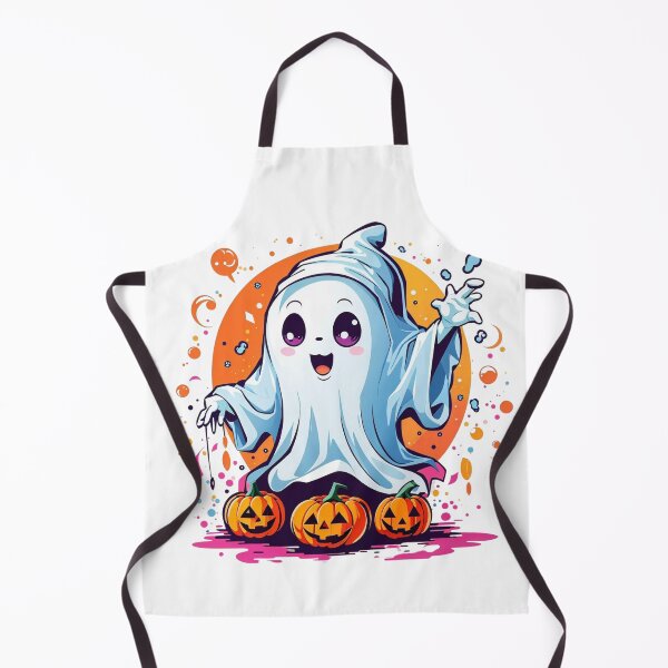 Item preview, Whimsical Haunts: Kawaii Ghost with Pumpkin Delights designed and sold by irosh madushan.