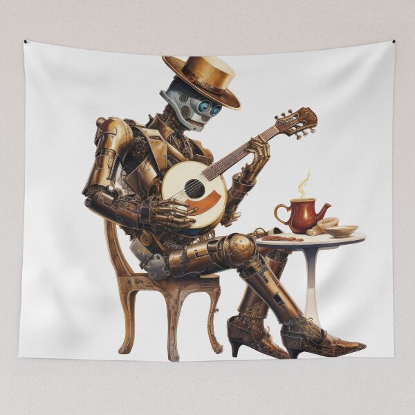 Item preview, Steam Powered Jazz Cafe Band Guitarist designed and sold by SteamJazzCafe.