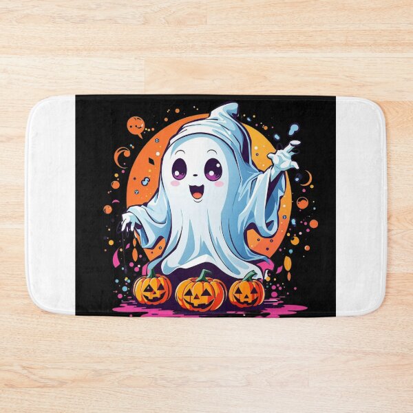 Item preview, Whimsical Haunts: Kawaii Ghost with Pumpkin Delights designed and sold by irosh madushan.