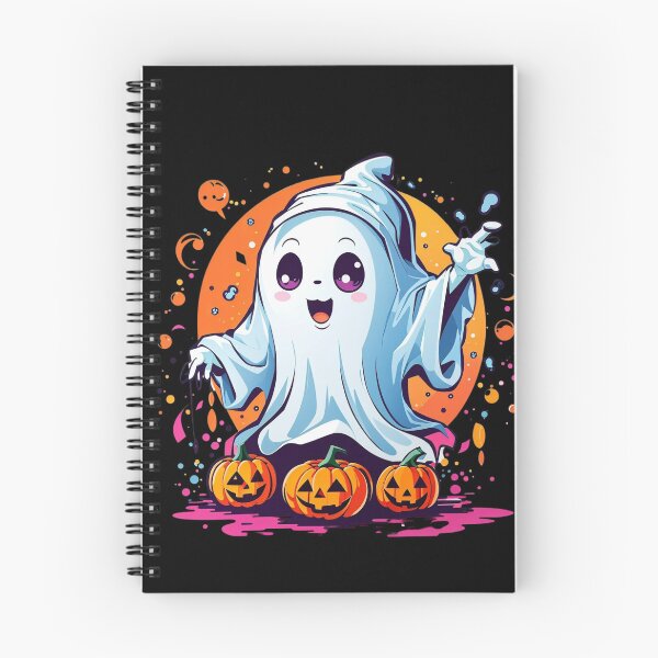Item preview, Whimsical Haunts: Kawaii Ghost with Pumpkin Delights designed and sold by irosh madushan.