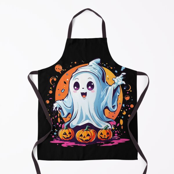 Item preview, Whimsical Haunts: Kawaii Ghost with Pumpkin Delights designed and sold by irosh madushan.