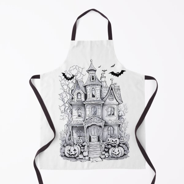 Item preview, Cute Haunted House Outline Art with Halloween designed and sold by Noblegraphics.