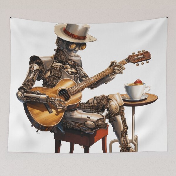 Item preview, Steam Powered Jazz Cafe Band Guitarist designed and sold by SteamJazzCafe.