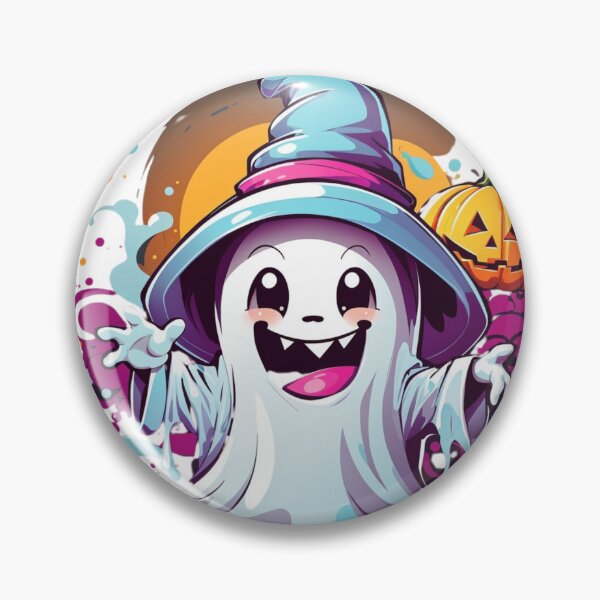 Item preview, Whimsical Haunts: Kawaii Ghost with Pumpkin Delights designed and sold by irosh madushan.