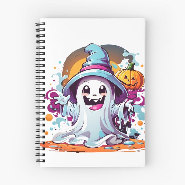 Item preview, Whimsical Haunts: Kawaii Ghost with Pumpkin Delights designed and sold by irosh madushan.