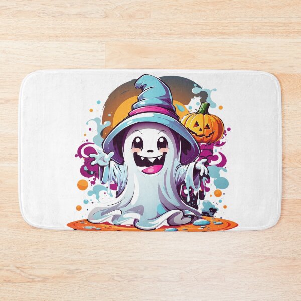 Item preview, Whimsical Haunts: Kawaii Ghost with Pumpkin Delights designed and sold by irosh madushan.