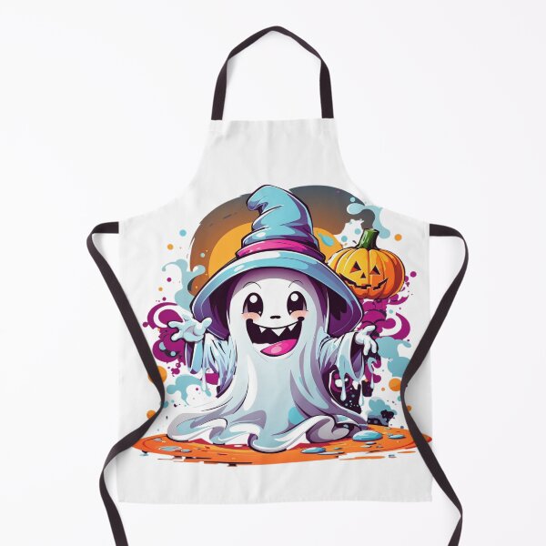 Item preview, Whimsical Haunts: Kawaii Ghost with Pumpkin Delights designed and sold by irosh madushan.