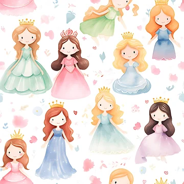Artwork thumbnail, Princesses Pattern 24 by DigitalPatternx