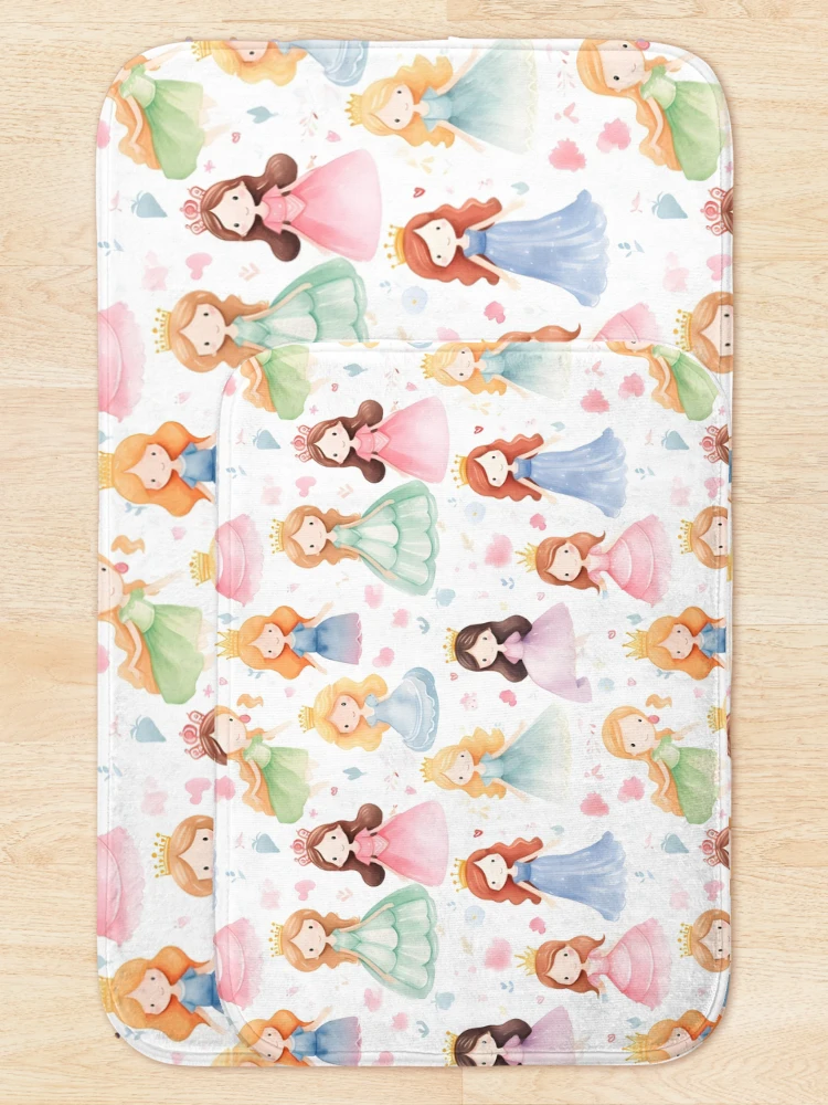 Thumbnail 5 of 6, Bath Mat, Princesses Pattern 24 designed and sold by DigitalPatternx.