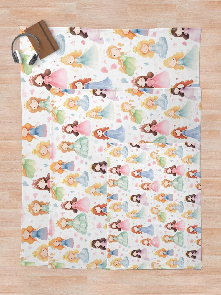 Thumbnail 5 of 6, Throw Blanket, Princesses Pattern 24 designed and sold by DigitalPatternx.