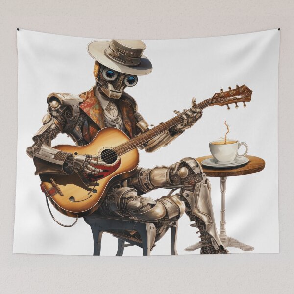 Item preview, Steam Powered Jazz Cafe Band Guitarist designed and sold by SteamJazzCafe.