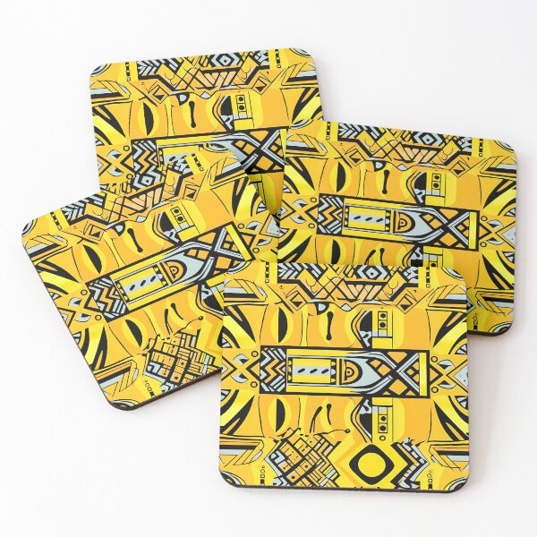 Item preview, Black & Yellow Pan African Pattern designed and sold by CraftCartelArt.